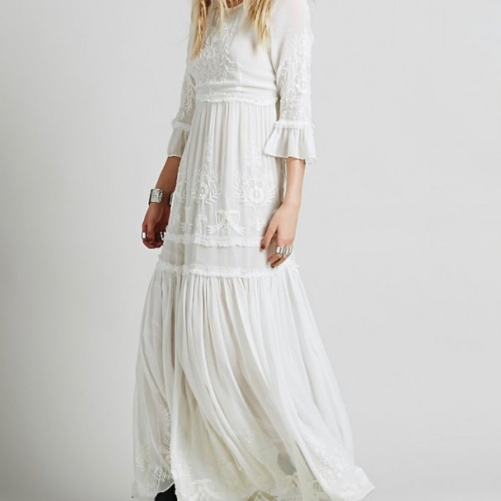 White Boho style dress